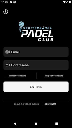 Android application Mediterranea Padel Club screenshort