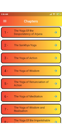 Android application Bhagavad Gita - English screenshort