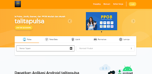 Android application Talita pulsa screenshort