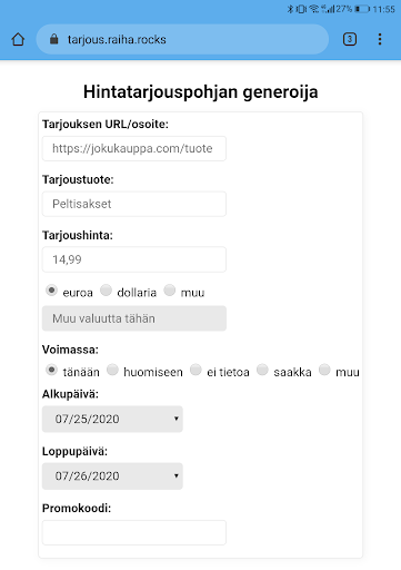 Tarjouspohja Screen 2