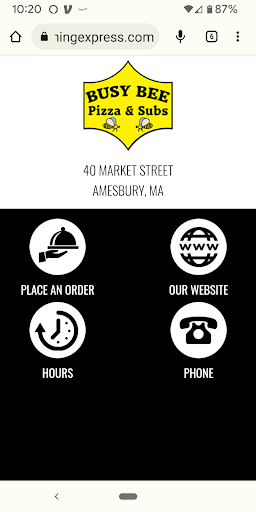 Android application Busy Bee Pizza screenshort
