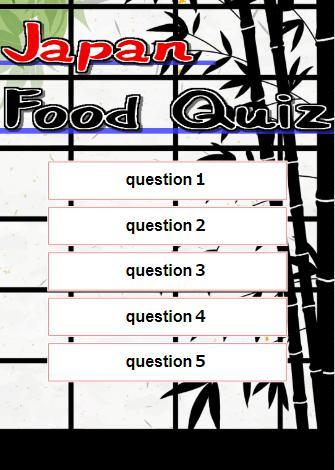 Android application Japan Food Quiz screenshort