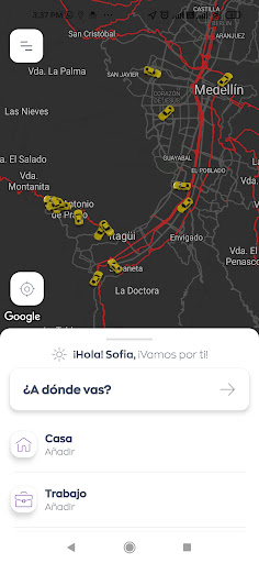 Android application Cootrasana Taxi screenshort