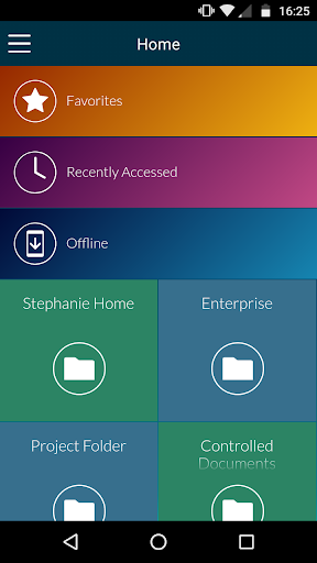 Screenshot of Content Management Mobile