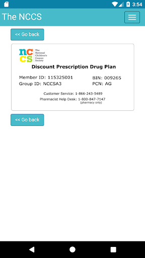 The NCCS - Discount Drug Plan Screen 3