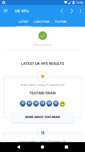 Android application UK 49's | Lunchtime | Teatime screenshort