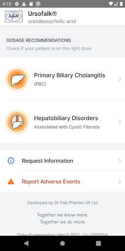 Android application Ursofalk HCP App screenshort