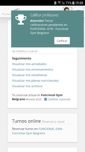 Android application FUNCIONAL GYM screenshort