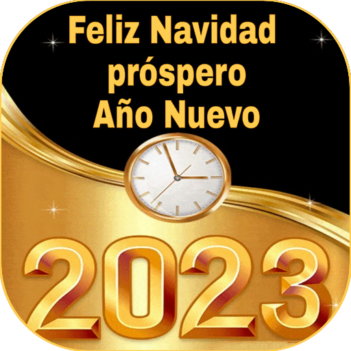 Feliz año nuevo y navidad 2023 logo