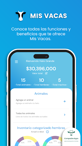 Android application Mis vacas screenshort