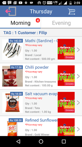 Android application Instant Delivery - Staff screenshort