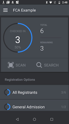Android application RedPodium Check-In screenshort