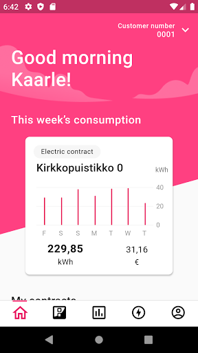 Android application Vaasan Sähkö screenshort