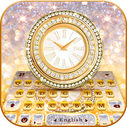 Gold Glitter Clock Keyboard Th 7.5.10_0809 Icon