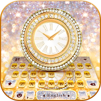 Фон клавиатуры Gold Glitter Clock