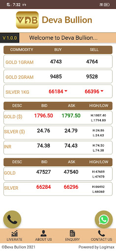 Android application Deva Bullion screenshort