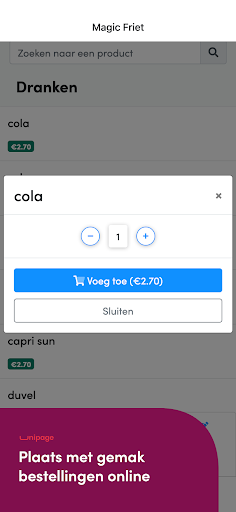 Android application Magic Friet screenshort