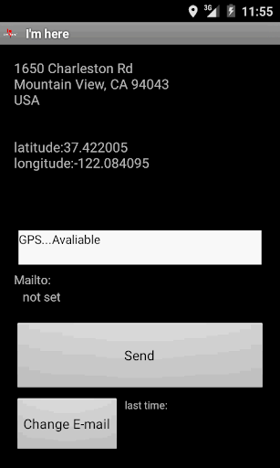 Android application I'm here screenshort