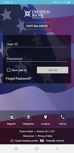 Android application Trustco Bank screenshort