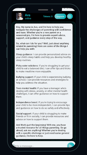 Ava: Child Care Parenting App Screen 2