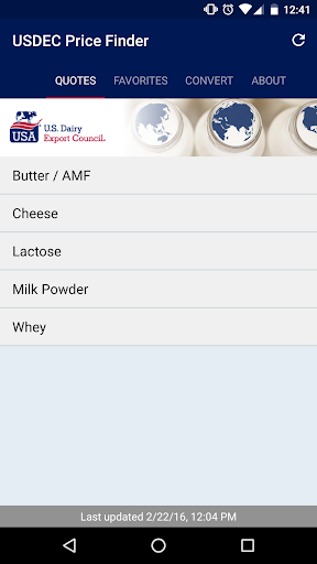 Android application USDEC Commodity Price Finder screenshort