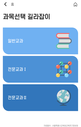 선택과목 길라잡이 Screen 3