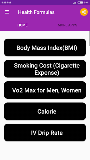 Health Formulas Screen 2