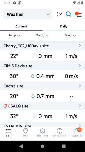 Android application Arable Mobile screenshort