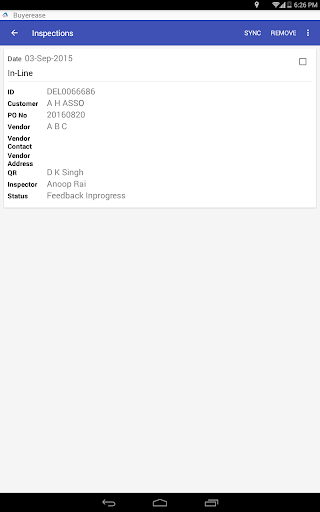 Android application BuyerEase BMS screenshort