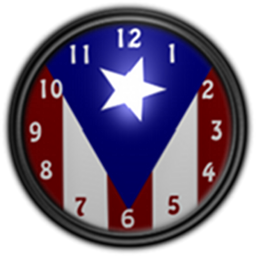 圖示圖片：Puerto Rico Flag Clock2 Widget
