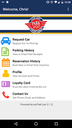 Android application Park2Go screenshort