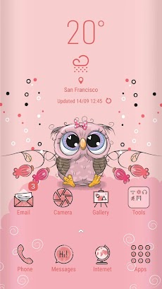 Pink Baby Owl Themeのおすすめ画像4