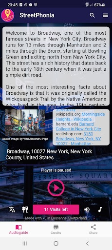 Android application StreetPhonia Audioguide screenshort
