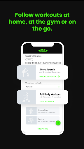 BAM Fitness App Screen 3
