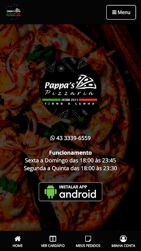 Android application Pappas Pizzaria screenshort