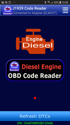 Android application J1939 OBD Code Reader screenshort