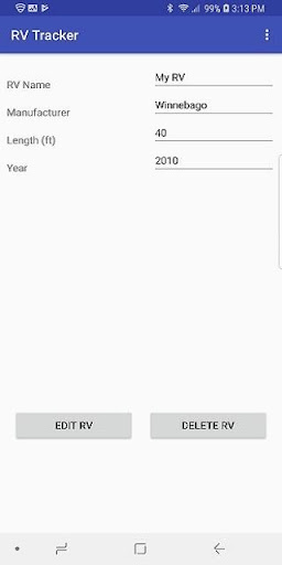 Android application RV Tracker screenshort
