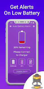 Automatic full charge battery alarm