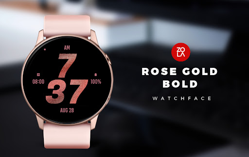 Android application Rose Gold Bold Watch Face screenshort