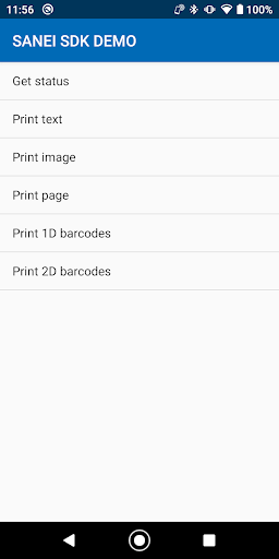 SANEI Android SDK DEMO Screen 2