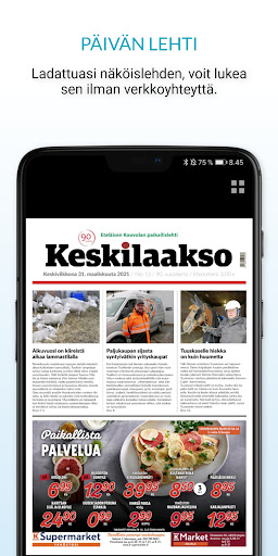 Keskilaakso, päivän lehti Screen 3