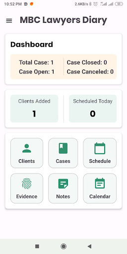 Android application MBC Lawyers Diary screenshort