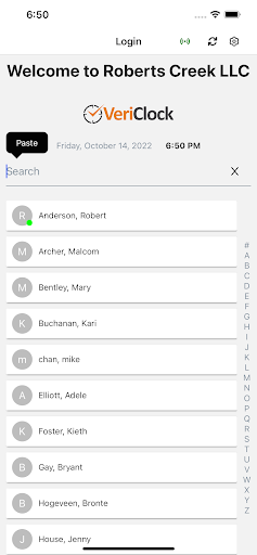 Android application VeriClock Kiosk screenshort