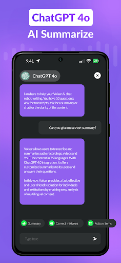 Screenshot of AI Transcriber: Speech to Text