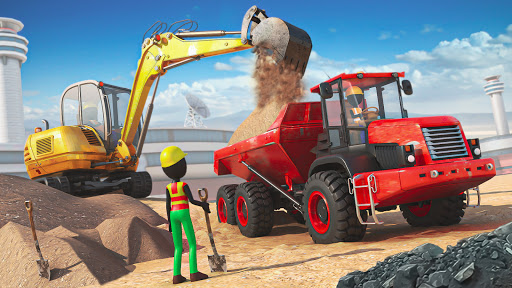 Stickman Airport Construction Excavator Simulator  screenshots 1