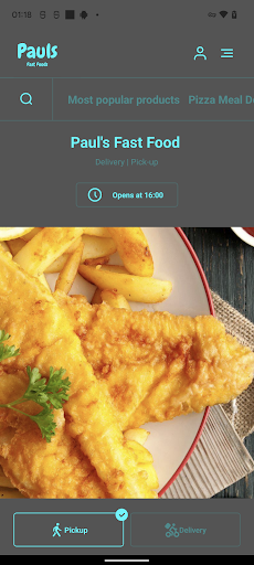 Android application Paul's Fast Food Glasgow screenshort