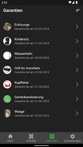 Garantie-App Screen 3