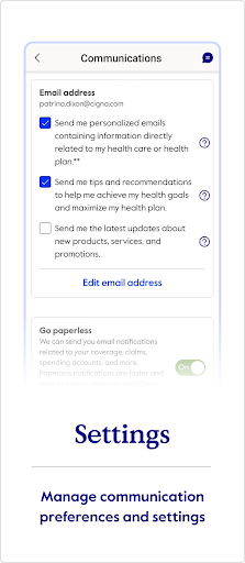 Screenshot of myCigna