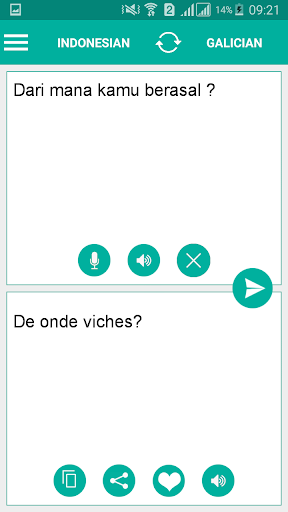 Galician Indonesian Translator Screen 2