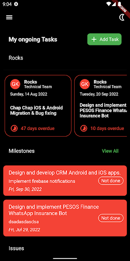 Android application FastHub CRM screenshort